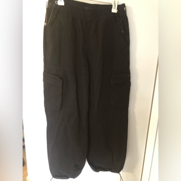 BLACK JOGGERS W/ Drawstring Ankles - Picture 3 of 5